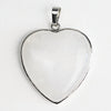 Heartshaped Copper Pendant With Silvertone Electroplated Edge And Turquoise Crystal Agate Semiprecious Stone Inlay