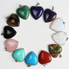Heartshaped Copper Pendant With Silvertone Electroplated Edge And Turquoise Crystal Agate Semiprecious Stone Inlay