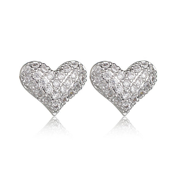 Heartshaped Earrings S925 Sterling Silver Earrings Aaa Grade Zircon Micro Inlay Female Earrings Fashion Accessories  Sales