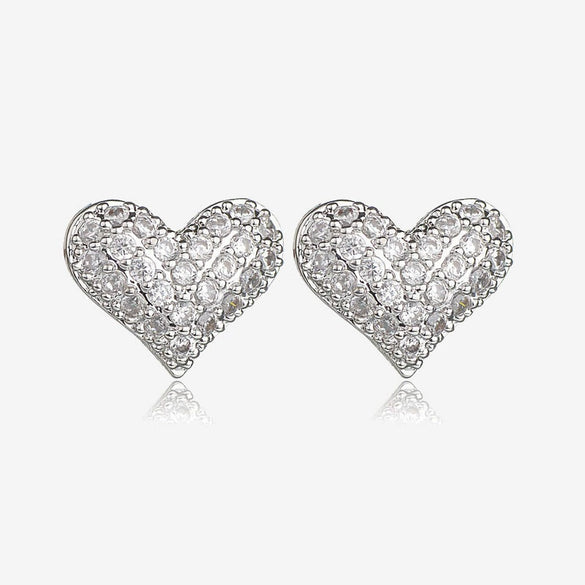 Heartshaped Earrings S925 Sterling Silver Earrings Aaa Grade Zircon Micro Inlay Female Earrings Fashion Accessories  Sales