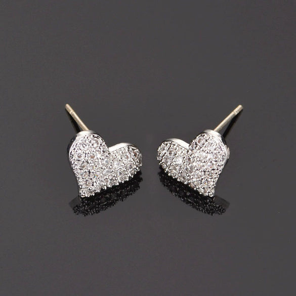 Heartshaped Earrings S925 Sterling Silver Earrings Aaa Grade Zircon Micro Inlay Female Earrings Fashion Accessories  Sales