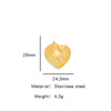 Heartshaped French Retro Stainless Steel Enamel Oil Drop Earrings