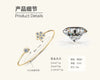 Heartshaped Moissanite Sterling Silver Electroplated Women's Bracelet