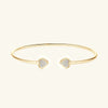 Heartshaped Moissanite Sterling Silver Electroplated Women's Bracelet