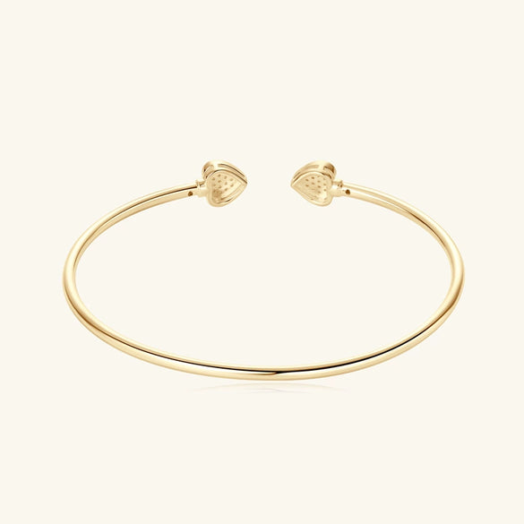 Heartshaped Moissanite Sterling Silver Electroplated Women's Bracelet