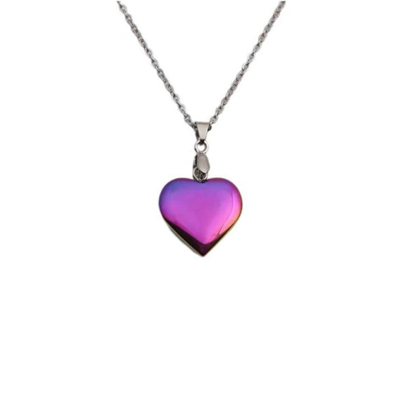 Heartshaped Pendant Necklace Alloy Stainless Steel Chain Handmade