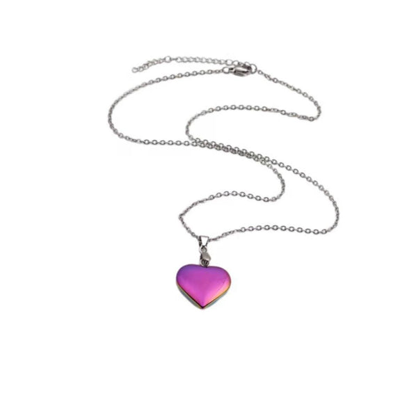 Heartshaped Pendant Necklace Alloy Stainless Steel Chain Handmade