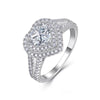 Heartshaped Simulated Diamond Moissanite Inlay 925 Sterling Silver Women's Ring Classic Fashion Light Luxury Highend