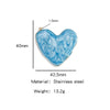 Heartshaped Stainless Steel Pendant With Dripping Oil Pattern For Jewelry Making