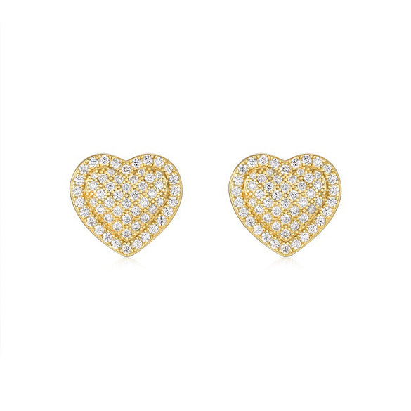 Heartshaped 925 Sterling Silver Moissanite Earrings