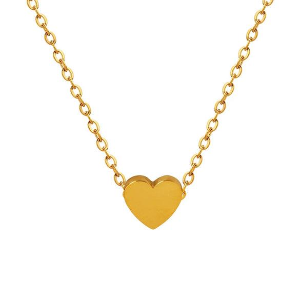 Heartshaped Titanium Steel Necklace Electroplated For Girls And Unisex Style