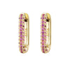Heavy Industry Micropaved Zircon Earrings Copper Plated With Real Gold Geometric Light Luxury Style For Women Seiko