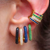 Heavy Industry Micropaved Zircon Earrings Copper Plated With Real Gold Geometric Light Luxury Style For Women Seiko