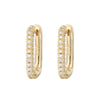 Heavy Industry Micropaved Zircon Earrings Copper Plated With Real Gold Geometric Light Luxury Style For Women Seiko