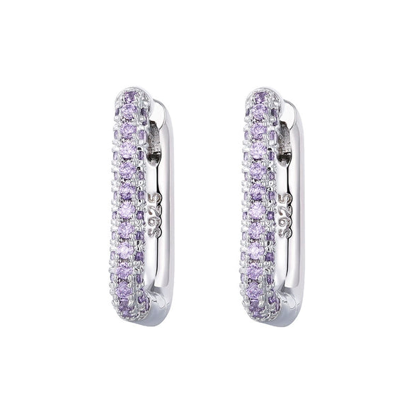 Heavy Industry Micropaved Zircon Earrings Copper Plated With Real Gold Geometric Light Luxury Style For Women Seiko