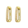 Heavy Industry Micropaved Zircon Earrings Copper Plated With Real Gold Geometric Light Luxury Style For Women Seiko