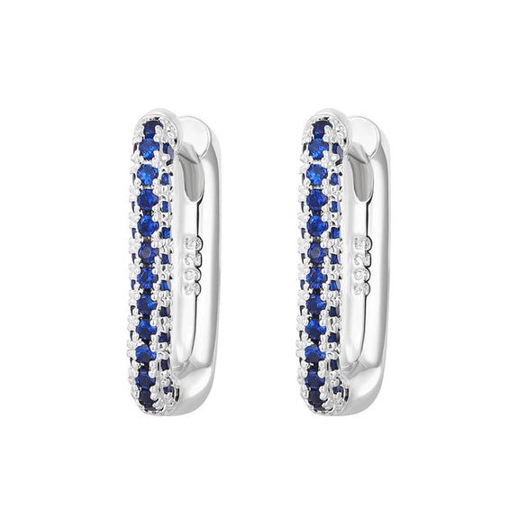 Heavy Industry Micropaved Zircon Earrings Copper Plated With Real Gold Geometric Light Luxury Style For Women Seiko