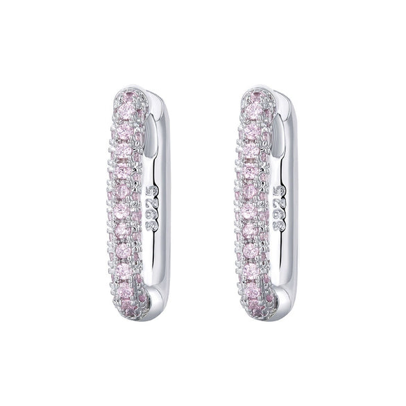 Heavy Industry Micropaved Zircon Earrings Copper Plated With Real Gold Geometric Light Luxury Style For Women Seiko