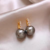 Hemp Gray Pink Pearl Women's Light Luxury Niche Highend Geometric Alloy Earrings With Electroplating