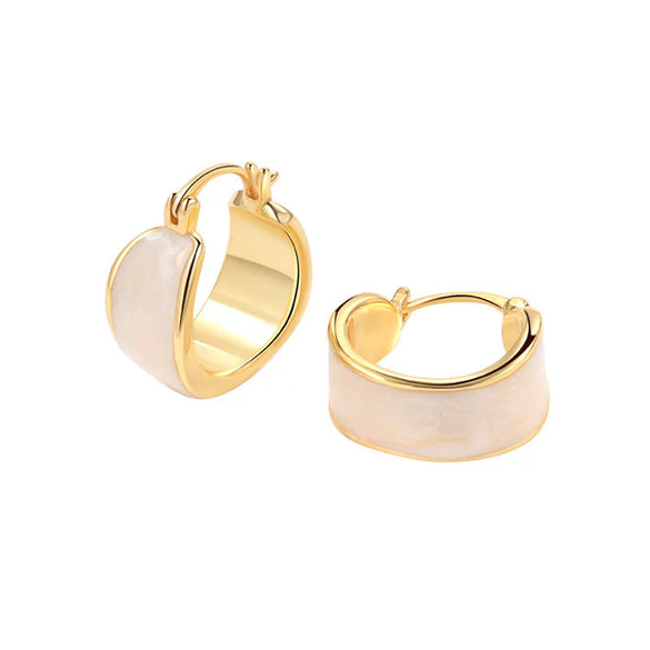 Herbal Style Geometric Copper 18K Gold Plated Drop Glaze Earrings For Women