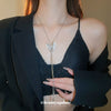 High End Long Adjustable Butterfly Tassel Alloy Clavicle Necklace With Electroplating For Women
