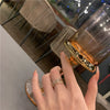 High End Minimalist Geometric Copper Open Ring For Women With Electroplated Finish And Sparkling Zircon Inlay
