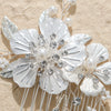 High End Retro Bridal Rhinestone Flower Pearl Hair Comb Hand Beaded Wedding Headdress For Women