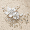 High End Retro Bridal Rhinestone Flower Pearl Hair Comb Hand Beaded Wedding Headdress For Women