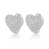 High End 925 Silver Heart Shaped Earrings Inlaid With Zircon For Women