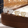 High End 925 Silver Heart Shaped Earrings Inlaid With Zircon For Women