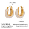High End Simple U Shaped Women's Stainless Steel Earrings With Electroplating Crystal Clear Non Fading And Waterproof