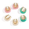 High End Simple U Shaped Women's Stainless Steel Earrings With Electroplating Crystal Clear Non Fading And Waterproof