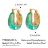 High End Simple U Shaped Women's Stainless Steel Earrings With Electroplating Crystal Clear Non Fading And Waterproof