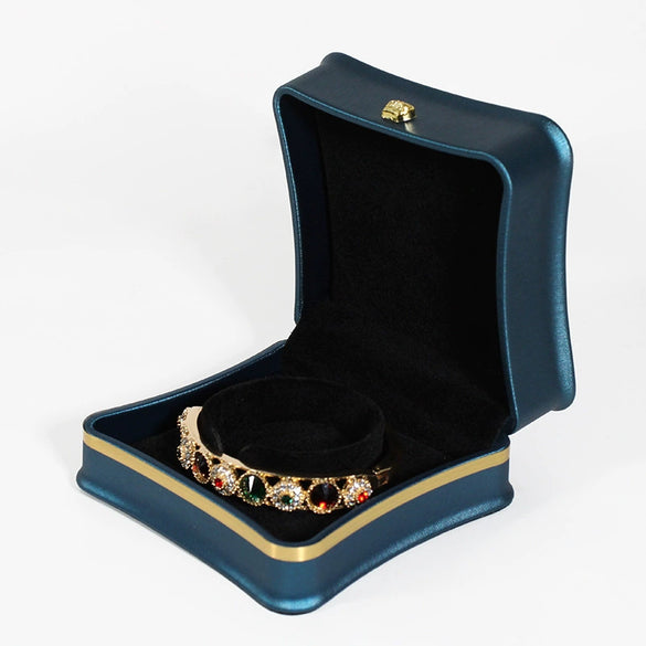 High Grade Brushed Pu Leather Crown Jewelry Storage Box For Ring Necklace Bracelet Jewelry Packaging