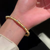 High Grade Brushed Zircon Bracelet With Real Gold Plated Copper Material High End Feel Palace Style Design