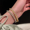 High Grade Brushed Zircon Bracelet With Real Gold Plated Copper Material High End Feel Palace Style Design