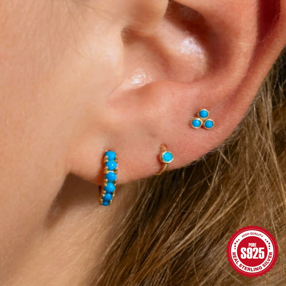 High Grade Dopamine Earrings For Women With 925 Sterling Silver Geometric Pattern Zirconia Design Ear Buckle Commuter Style Slimming For Round Face