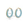High Grade Female Acrylic Resin Imitation Jade Vintage Exaggerated Circle Earrings With Geometric Pattern And Electroplating