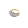 High Grade Irregular Design Copper Ring With Micro Set Rai Diamond Electroplated In Platinum Or 18K Gold Fashion Ol Style Geometric Shape Closed Stacked For Women