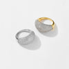 High Grade Irregular Design Copper Ring With Micro Set Rai Diamond Electroplated In Platinum Or 18K Gold Fashion Ol Style Geometric Shape Closed Stacked For Women