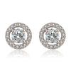 High Grade Jewelry Full Set With Round Earrings And Disc Micro Set Zircon Copper Material Crown Patterned Diamond Treated