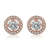 High Grade Jewelry Full Set With Round Earrings And Disc Micro Set Zircon Copper Material Crown Patterned Diamond Treated