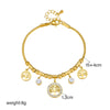 High Grade Retro Elegant Titanium Steel Pendant Bracelet With Metal Diamond Embedded Hollow Life Tree Design Geometric Pattern And Electroplating Treatment
