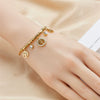 High Grade Retro Elegant Titanium Steel Pendant Bracelet With Metal Diamond Embedded Hollow Life Tree Design Geometric Pattern And Electroplating Treatment