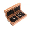 High Grade Solid Black Walnut Wood Jewelry Box Square Carved Ring And Medal Box With Flocking Cloth Lining Engraved Logo Packaging