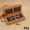 High Grade Solid Black Walnut Wood Jewelry Box Square Carved Ring And Medal Box With Flocking Cloth Lining Engraved Logo Packaging