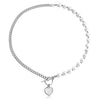 High Grade Stitching Imitation Fritillaria Pendant Necklace For Women Alloy Material Geometric Pattern Electroplating Treatment Twist Chain