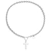 High Grade Stitching Imitation Fritillaria Pendant Necklace For Women Alloy Material Geometric Pattern Electroplating Treatment Twist Chain