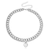 High Grade Stitching Imitation Fritillaria Pendant Necklace For Women Alloy Material Geometric Pattern Electroplating Treatment Twist Chain