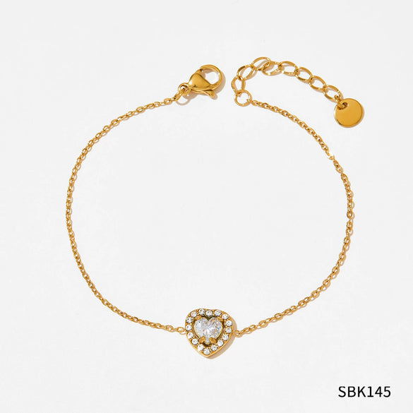 High Grade Women's Love Stainless Steel Bracelet With Geometric Pattern And Electroplating Treatment Light Luxury Niche Exquisite Zircon Jewelry For Girlfriend